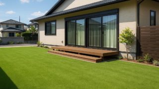 八千代市の戸建て外構に施工された人工芝のイメージ