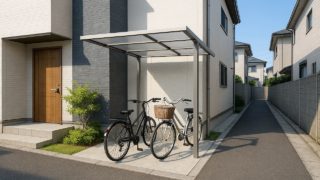 【八千代市】自転車置き場の費用相場|後悔しない5つの条件 八千代市の戸建て外構に施工された自転車置き場のイメージ