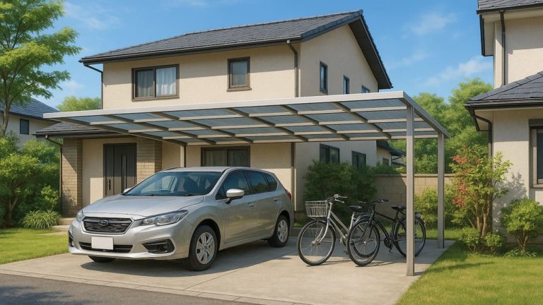 焼津市の戸建て外構に施工された自転車置き場のイメージ