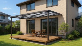 焼津市の戸建て外構に施工されたテラス屋根のイメージ