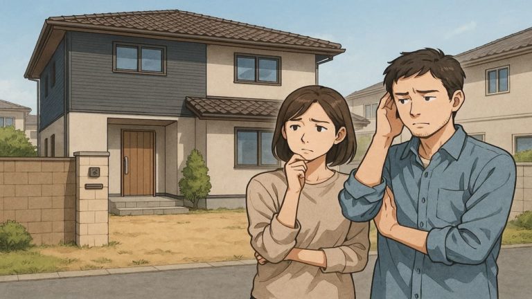 大和市の外構工事の失敗にがっかりする夫婦のイメージ