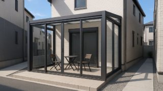 八尾市の戸建て外構に施工されたテラス囲い・サンルームのイメージ