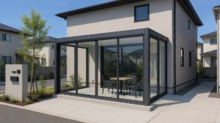 弥富市の戸建て外構に施工されたテラス囲い・サンルームのイメージ