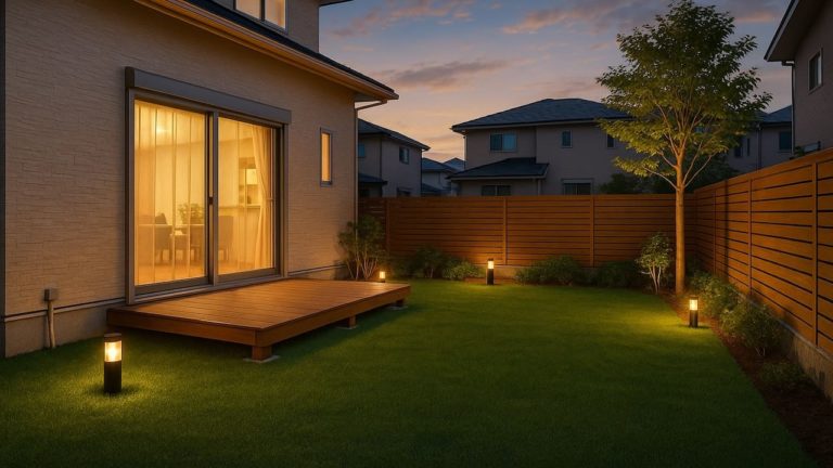 八代市の戸建て外構に施工された人工芝のイメージ