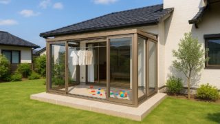 八代市の戸建て外構に施工されたテラス囲い・サンルームのイメージ