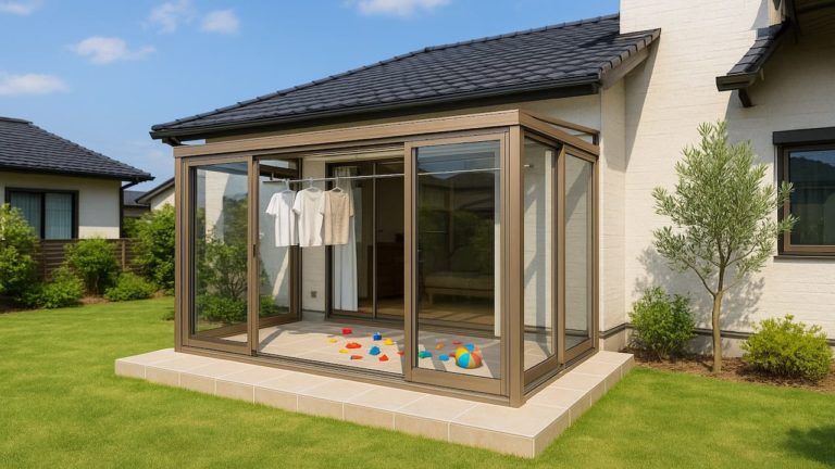 八代市の戸建て外構に施工されたテラス囲い・サンルームのイメージ