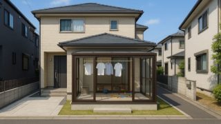 横浜市の戸建て外構に施工されたテラス囲い・サンルームのイメージ