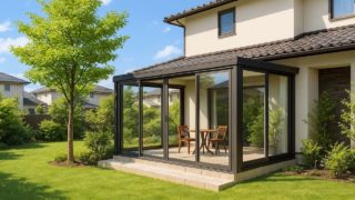 米子市の戸建て外構に施工されたテラス囲い・サンルームのイメージ