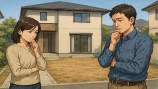 座間市の外構工事の失敗にがっかりする夫婦のイメージ