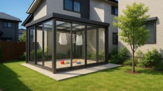 座間市の戸建て外構に施工されたテラス囲い・サンルームのイメージ