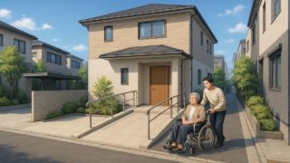 足立区の戸建てに施工されたバリアフリー外構のイメージ