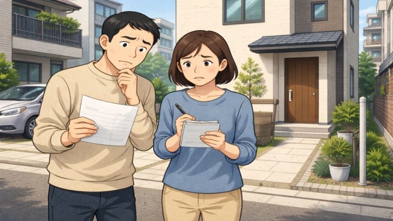 足立区で夫婦が外構見積もりで悩んでいるイメージ