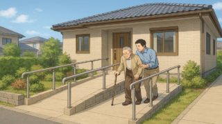 上尾市の戸建てに施工されたバリアフリー外構のイメージ