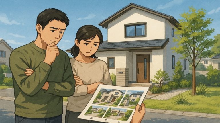 上尾市で夫婦が外構業者の選び方と探し方を考えているイメージ