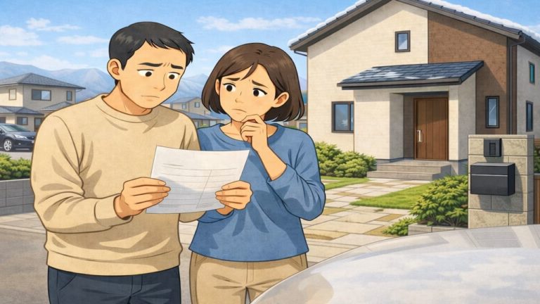 愛知県で夫婦が外構見積もりで悩んでいるイメージ