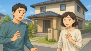 愛知県で夫婦が外構トラブルで困っているイメージ