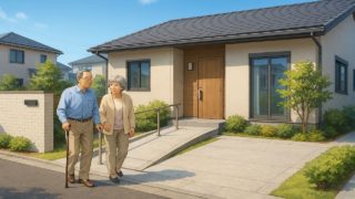 昭島市の戸建てに施工されたバリアフリー外構のイメージ