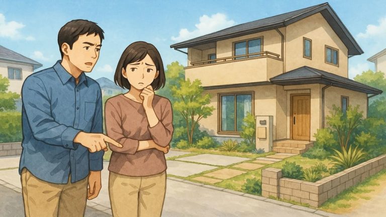 昭島市で夫婦が外構業者の選び方と探し方を考えているイメージ