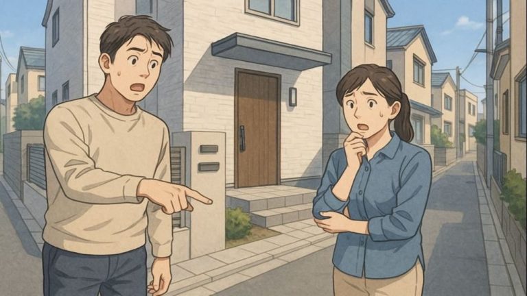 昭島市で夫婦が外構トラブルで困っているイメージ