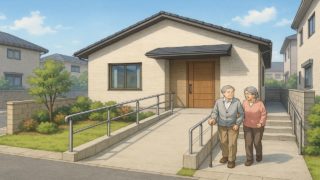 尼崎市の戸建てに施工されたバリアフリー外構のイメージ