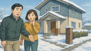 青森県で夫婦が外構トラブルで困っているイメージ