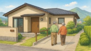 別府市の戸建てに施工されたバリアフリー外構のイメージ