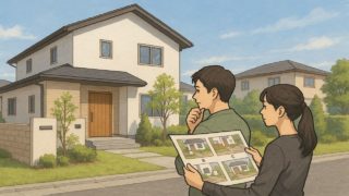 千葉県で夫婦が外構業者の選び方と探し方を考えているイメージ