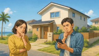 茅ヶ崎市で夫婦が外構業者の選び方と探し方を考えているイメージ