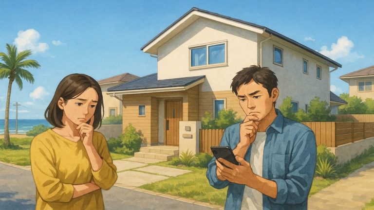 茅ヶ崎市で夫婦が外構業者の選び方と探し方を考えているイメージ