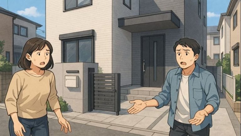 調布市で夫婦が外構トラブルで困っているイメージ