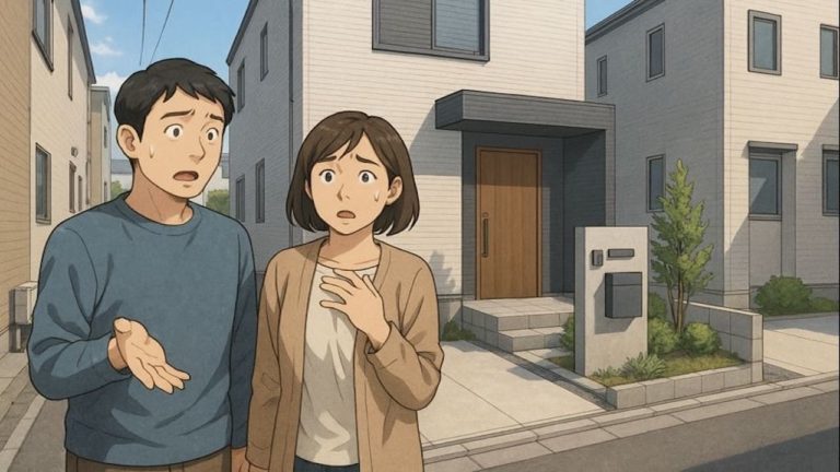 大東市で夫婦が外構トラブルで困っているイメージ