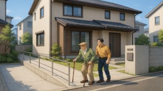 江戸川区の戸建てに施工されたバリアフリー外構のイメージ