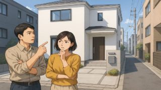 江戸川区で夫婦が外構業者の選び方と探し方を考えているイメージ