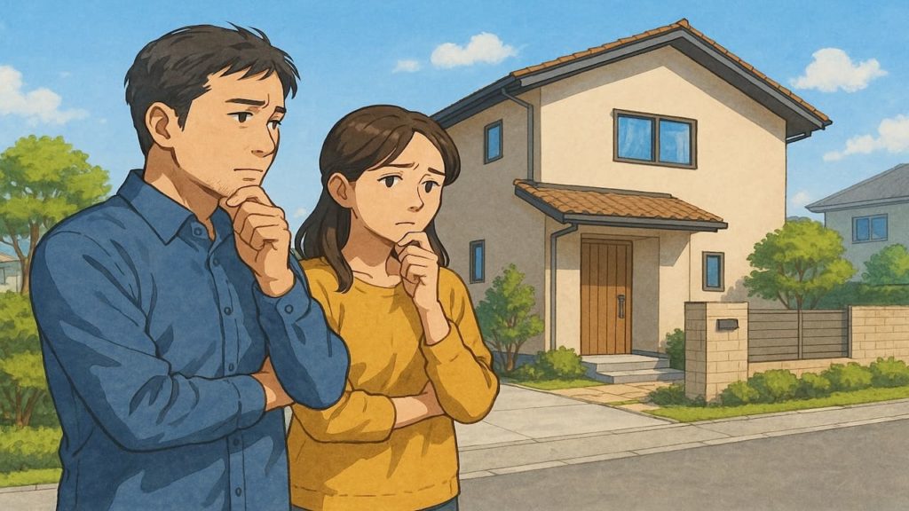 愛媛県で夫婦が外構業者の選び方と探し方を考えているイメージ