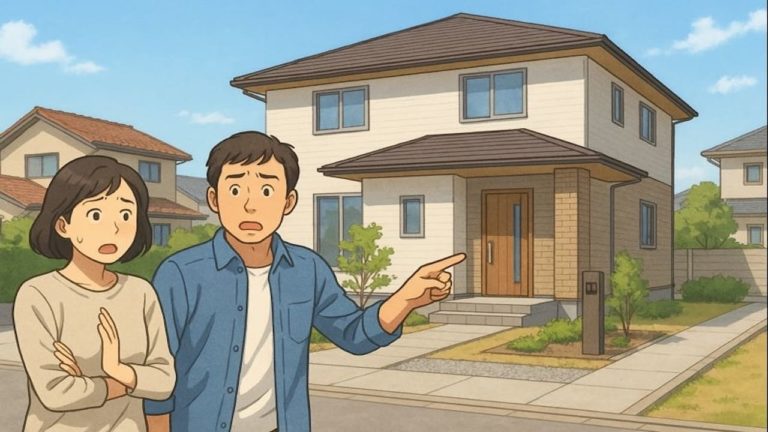 愛媛県で夫婦が外構トラブルで困っているイメージ