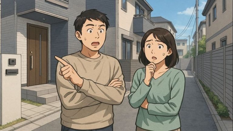 府中市で夫婦が外構トラブルで困っているイメージ