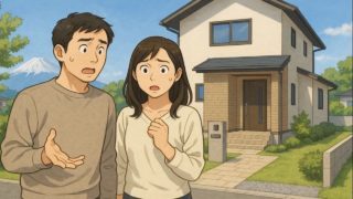 富士市で夫婦が外構トラブルで困っているイメージ