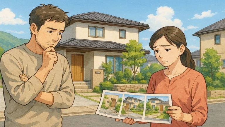 藤枝市で夫婦が外構業者の選び方と探し方を考えているイメージ