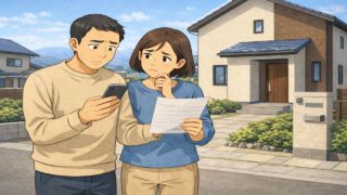 藤枝市で夫婦が外構見積もりで悩んでいるイメージ