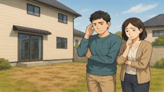 藤枝市の外構工事の失敗にがっかりする夫婦のイメージ