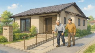 富士見市の戸建てに施工されたバリアフリー外構のイメージ