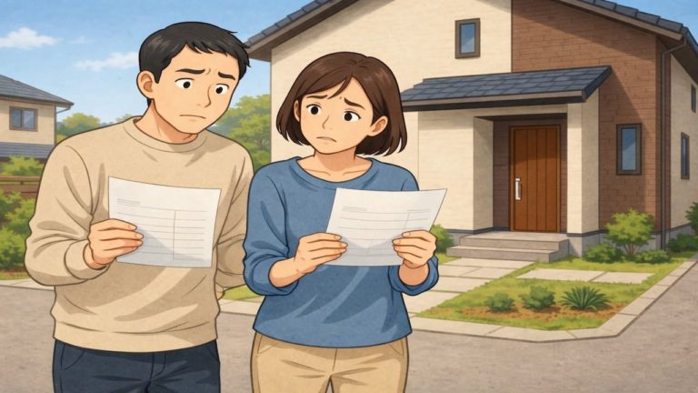 富士見市で夫婦が外構見積もりで悩んでいるイメージ