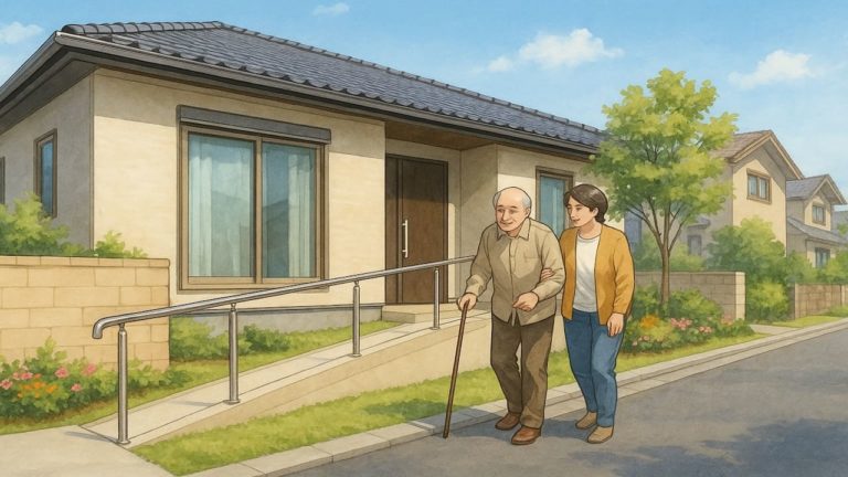 ふじみ野市の戸建てに施工されたバリアフリー外構のイメージ