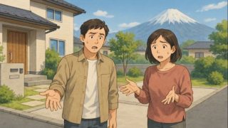 富士宮市で夫婦が外構トラブルで困っているイメージ