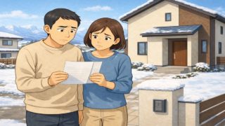 福井県で夫婦が外構見積もりで悩んでいるイメージ