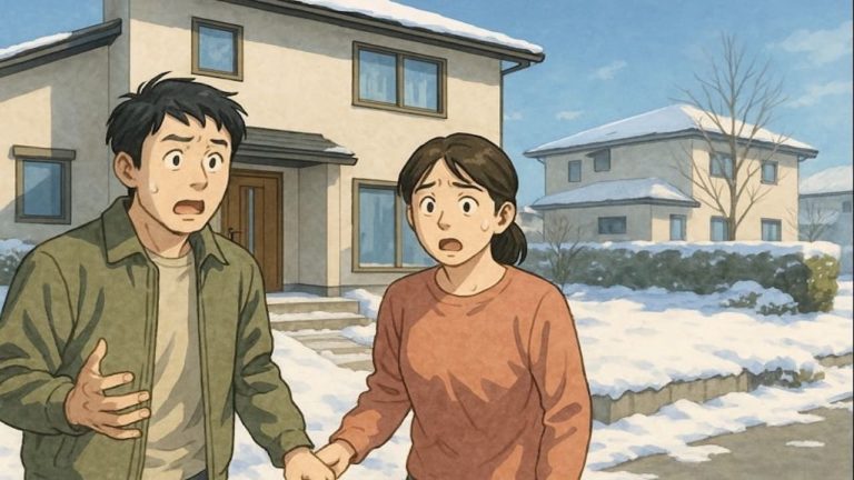 福井県で夫婦が外構トラブルで困っているイメージ