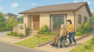 福岡県の戸建てに施工されたバリアフリー外構のイメージ