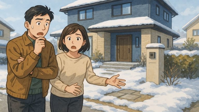 福島県で夫婦が外構トラブルで困っているイメージ