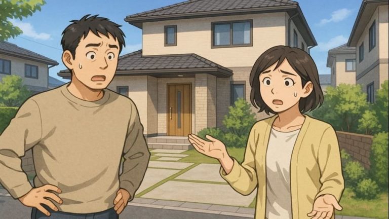 福山市で夫婦が外構トラブルで困っているイメージ