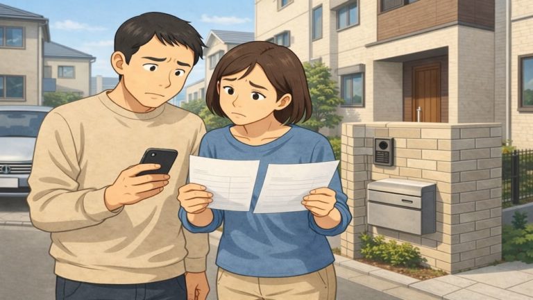 船橋市で夫婦が外構見積もりで悩んでいるイメージ